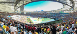 Stadion in Rio de Janeiro während der Fußball- WM 2014. (Quelle: dronepicr/wikimedia-commons)