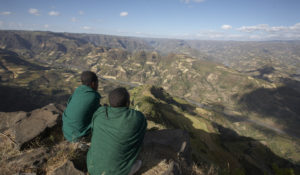 Blick über die Berglandschaft Äthiopiens. (Quelle: Frank Peterschröder)