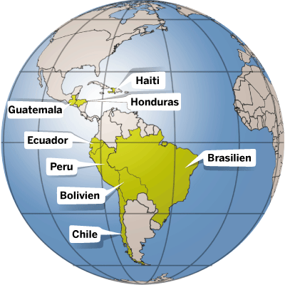 In diesen Ländern Lateinamerikas ist die Kindernothilfe aktiv.