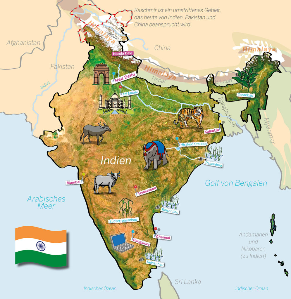 Indien Gebirge Karte - Gesamtuebersicht Ueber Den Himalaya / Indien ist eine republik in 