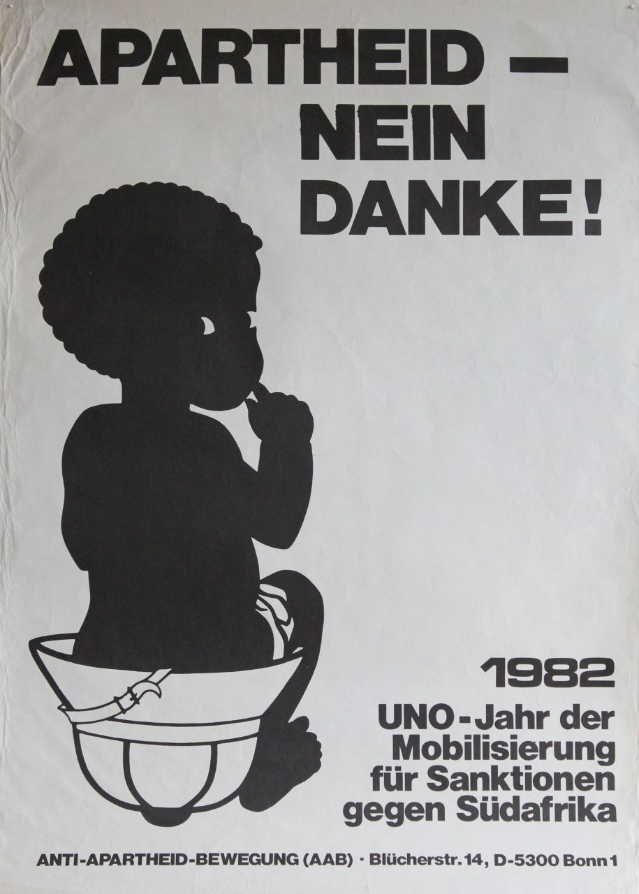 Plakat der Anti-Apartheid-Bewegung in Deutschland. (Quelle: Archiv für alternatives Schrifttum)