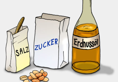 Illustration Zutaten für Erdnussbutter (Quelle: Angela Richter)