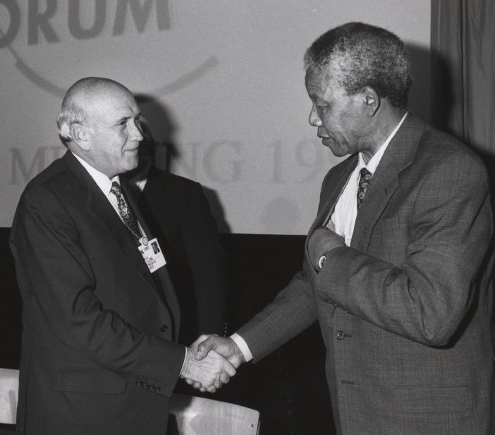 Frederik de Klerk und Nelson Mandela. (Quelle: Copyright World Economic Forum)