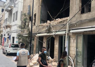 Zerstörte Häuser in Beirut